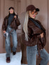 LUX odos imitacijos striukė "MOUSSE N10317" - CHOCO